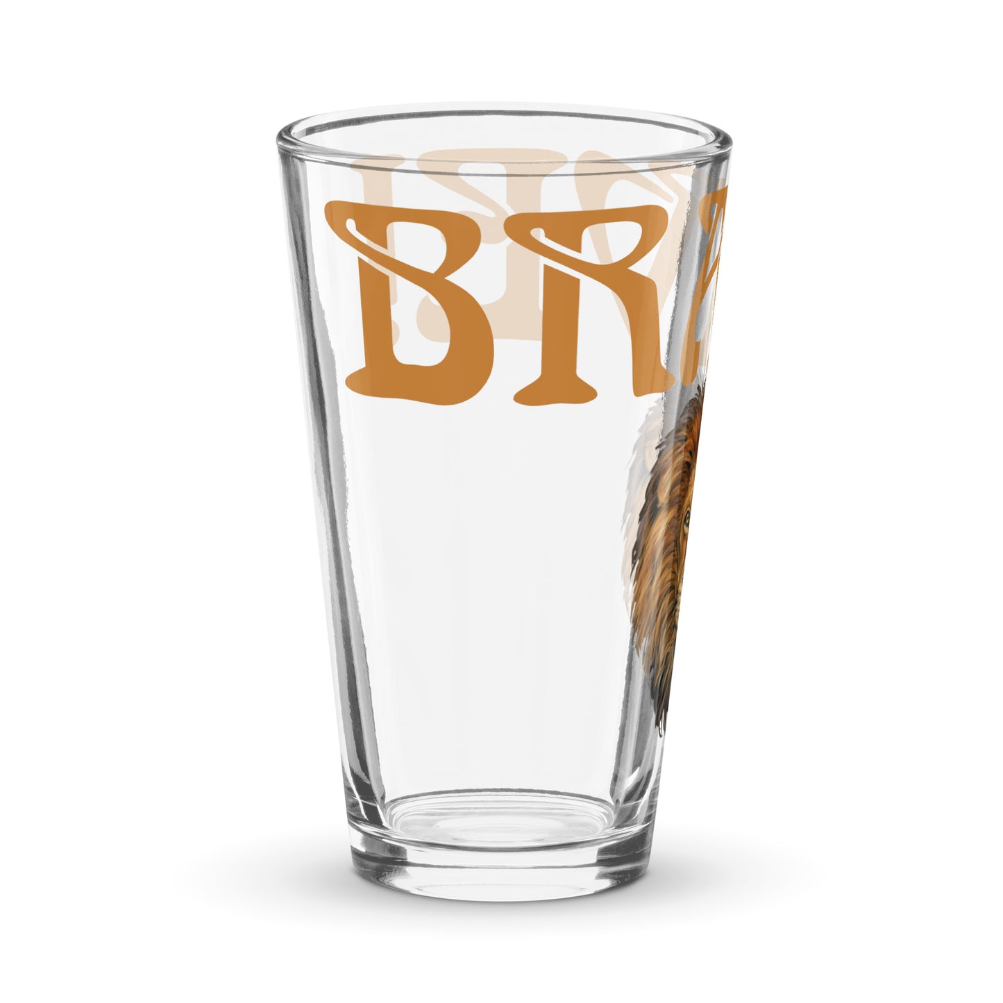 “BRAVE!”Shaker Pint Glass W/Bronze Font
