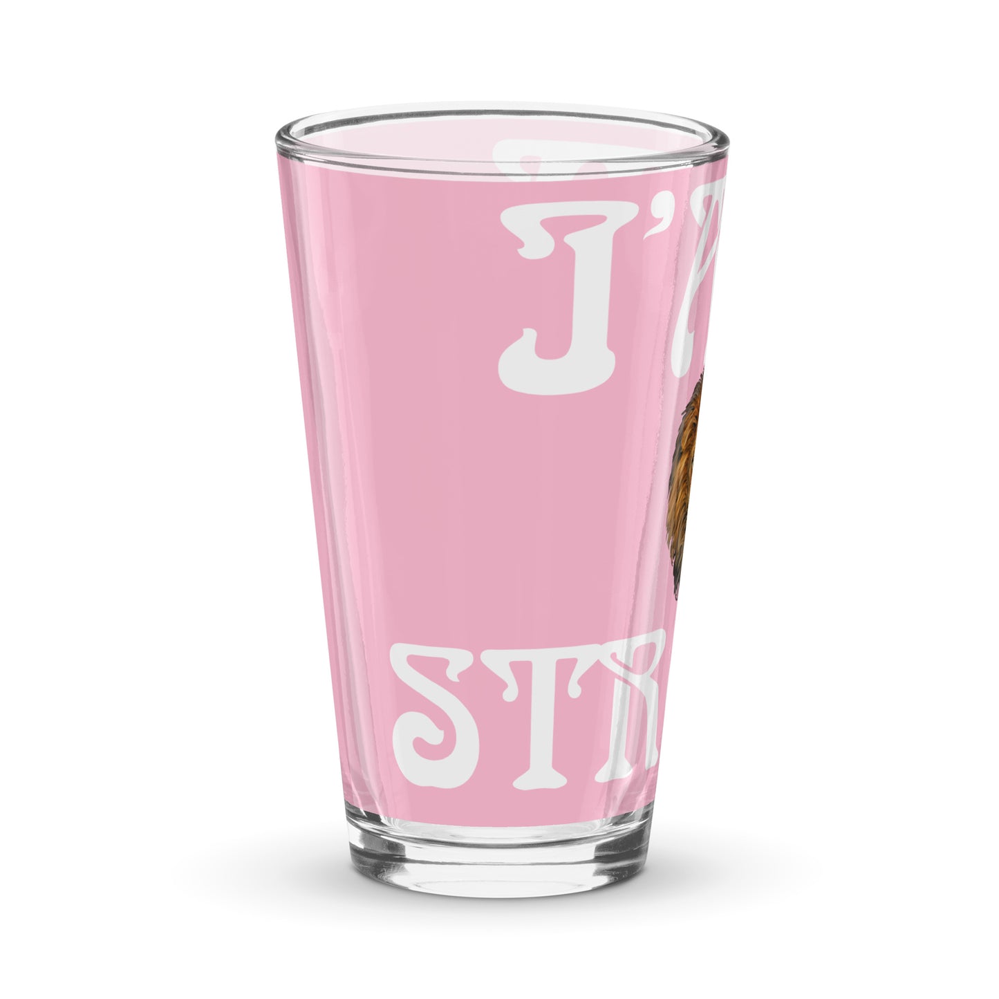 “I’AM STRONG”Cotton Candy Shaker Pint Glass W/White Font