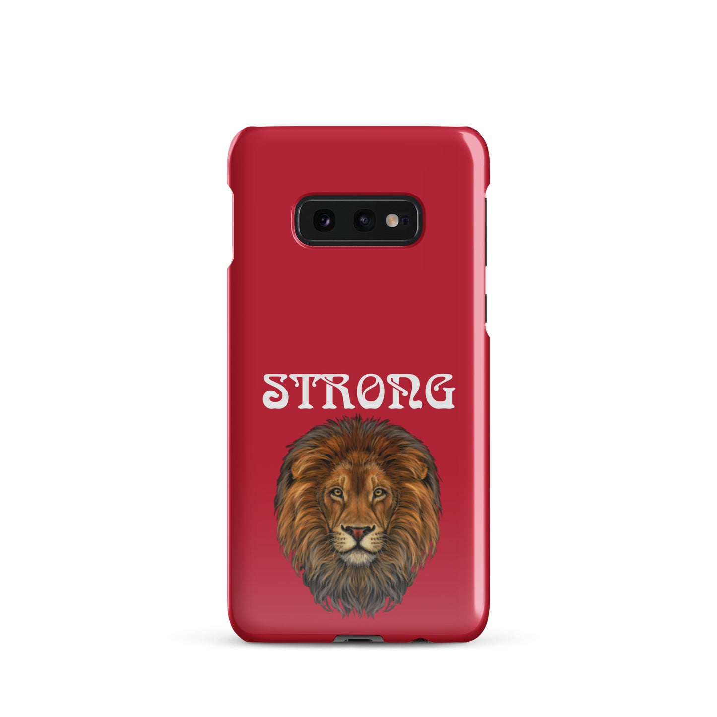 “STRONG”Red Snap Case for Samsung®W/White Font