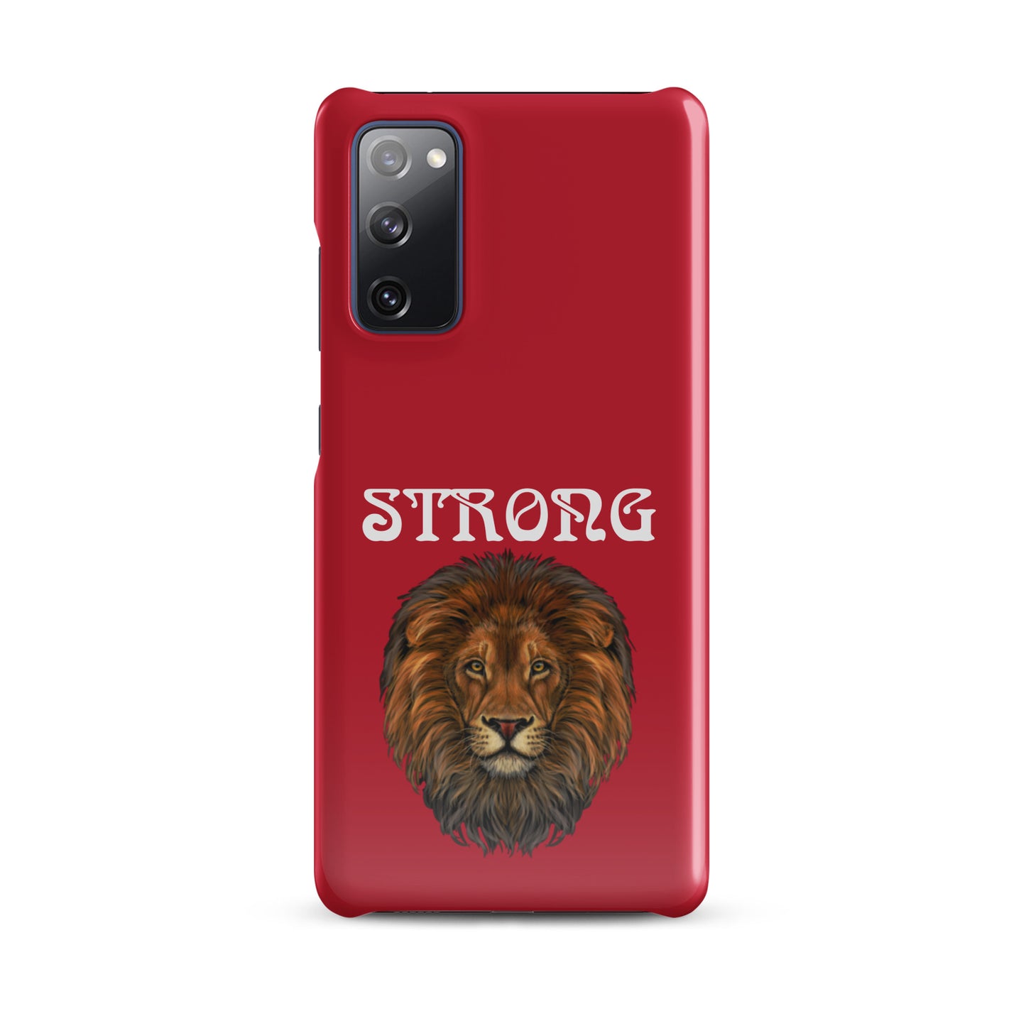 “STRONG”Red Snap Case for Samsung®W/White Font
