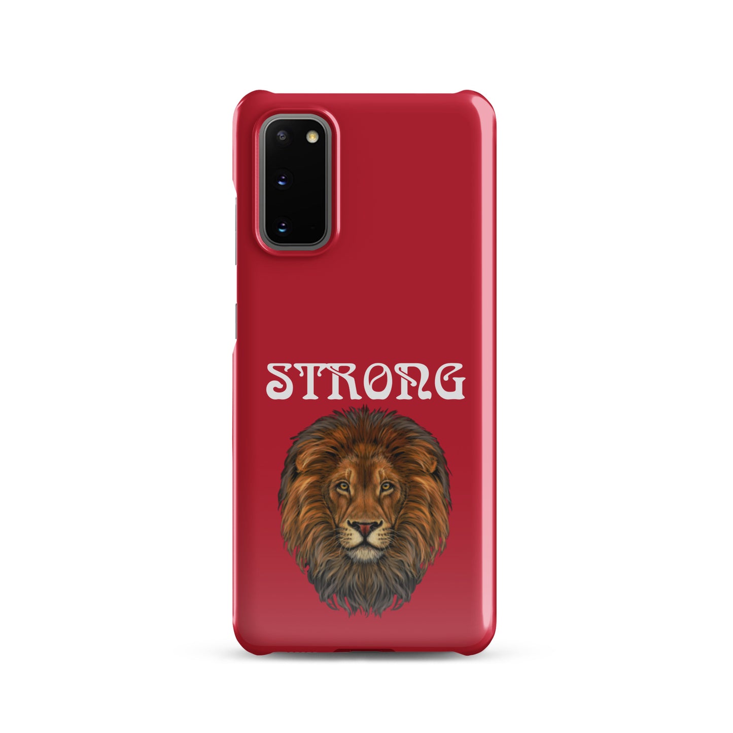 “STRONG”Red Snap Case for Samsung®W/White Font