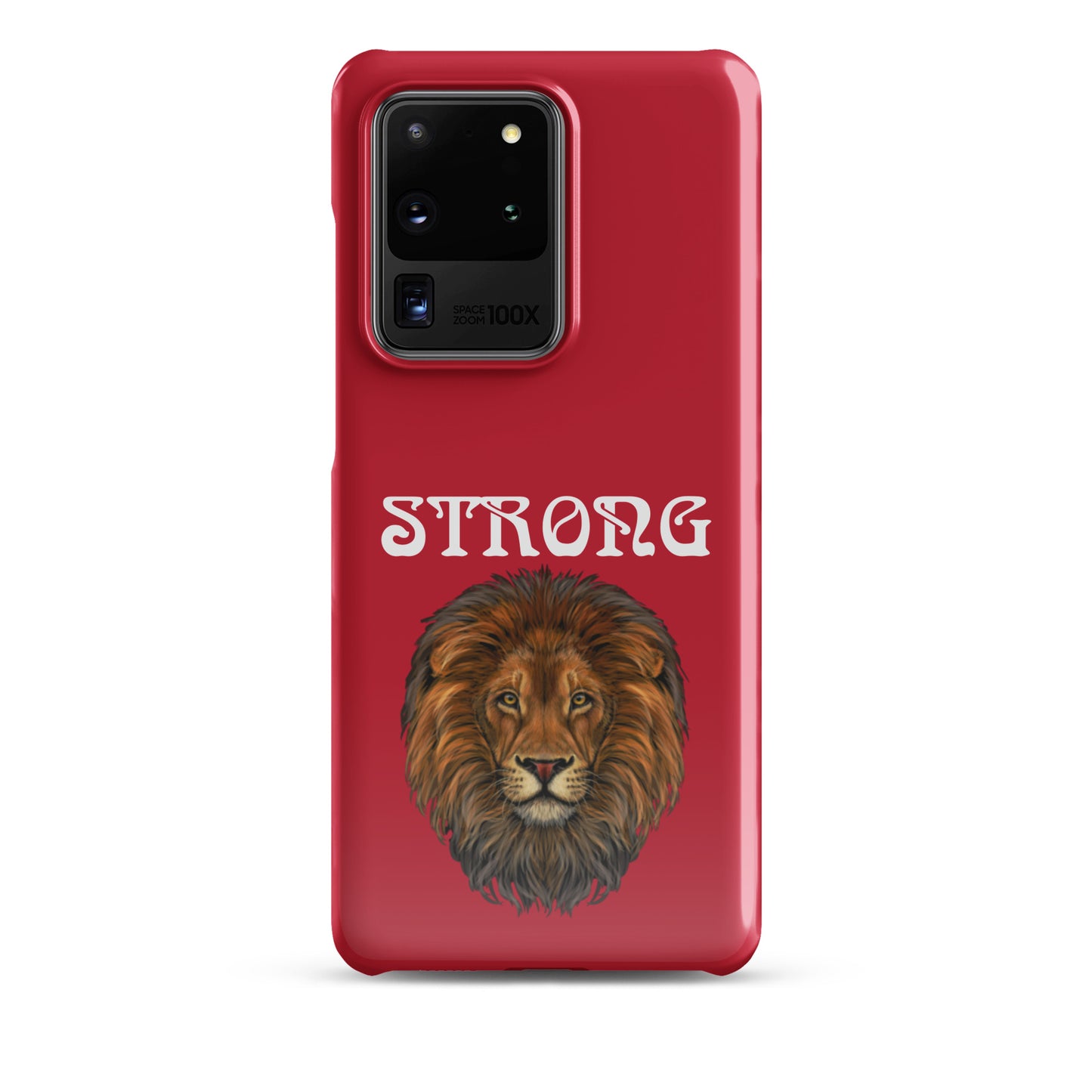 “STRONG”Red Snap Case for Samsung®W/White Font