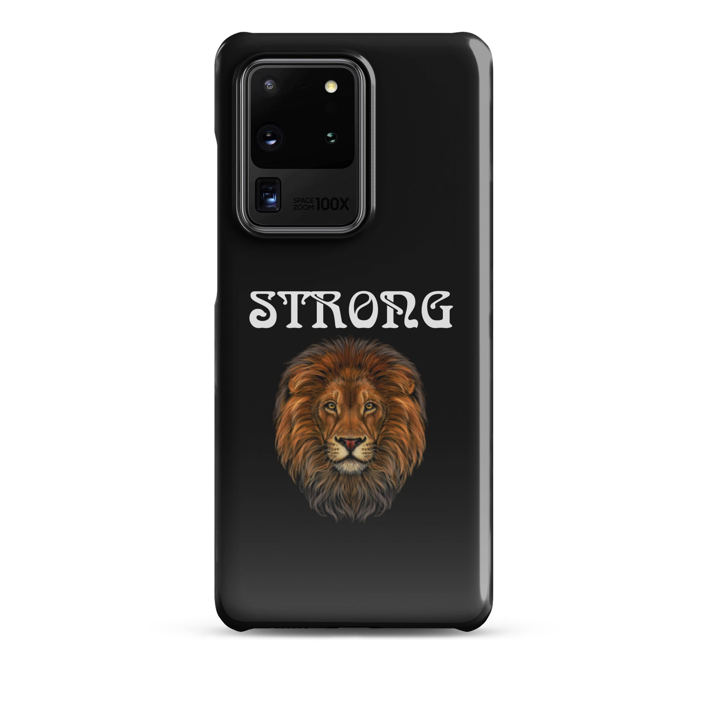 “STRONG”Black Snap Case for Samsung®W/White Font