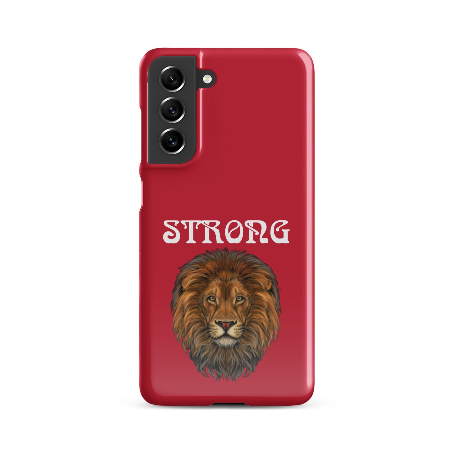 “STRONG”Red Snap Case for Samsung®W/White Font