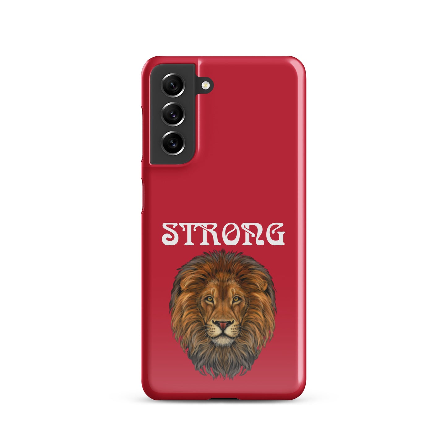 “STRONG”Red Snap Case for Samsung®W/White Font