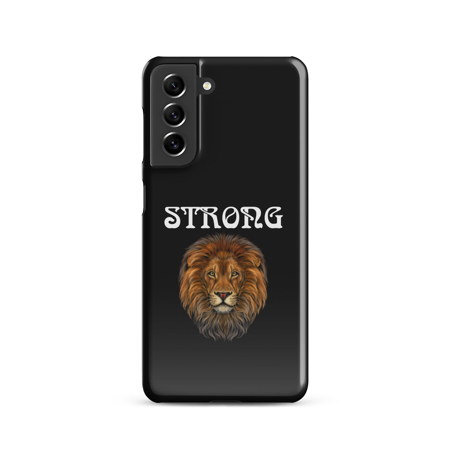 “STRONG”Black Snap Case for Samsung®W/White Font
