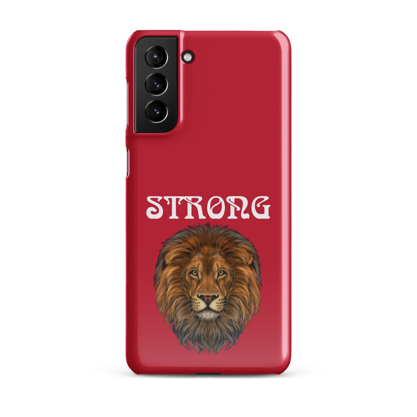 “STRONG”Red Snap Case for Samsung®W/White Font