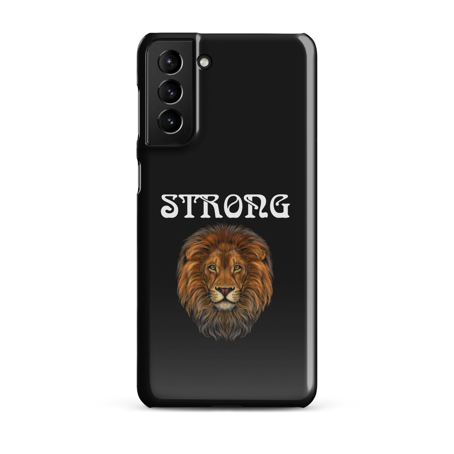“STRONG”Black Snap Case for Samsung®W/White Font