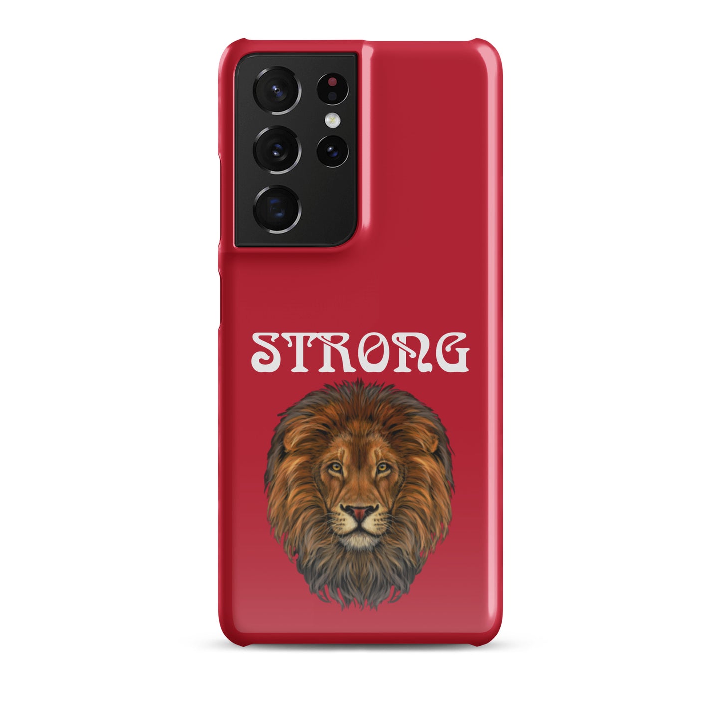“STRONG”Red Snap Case for Samsung®W/White Font