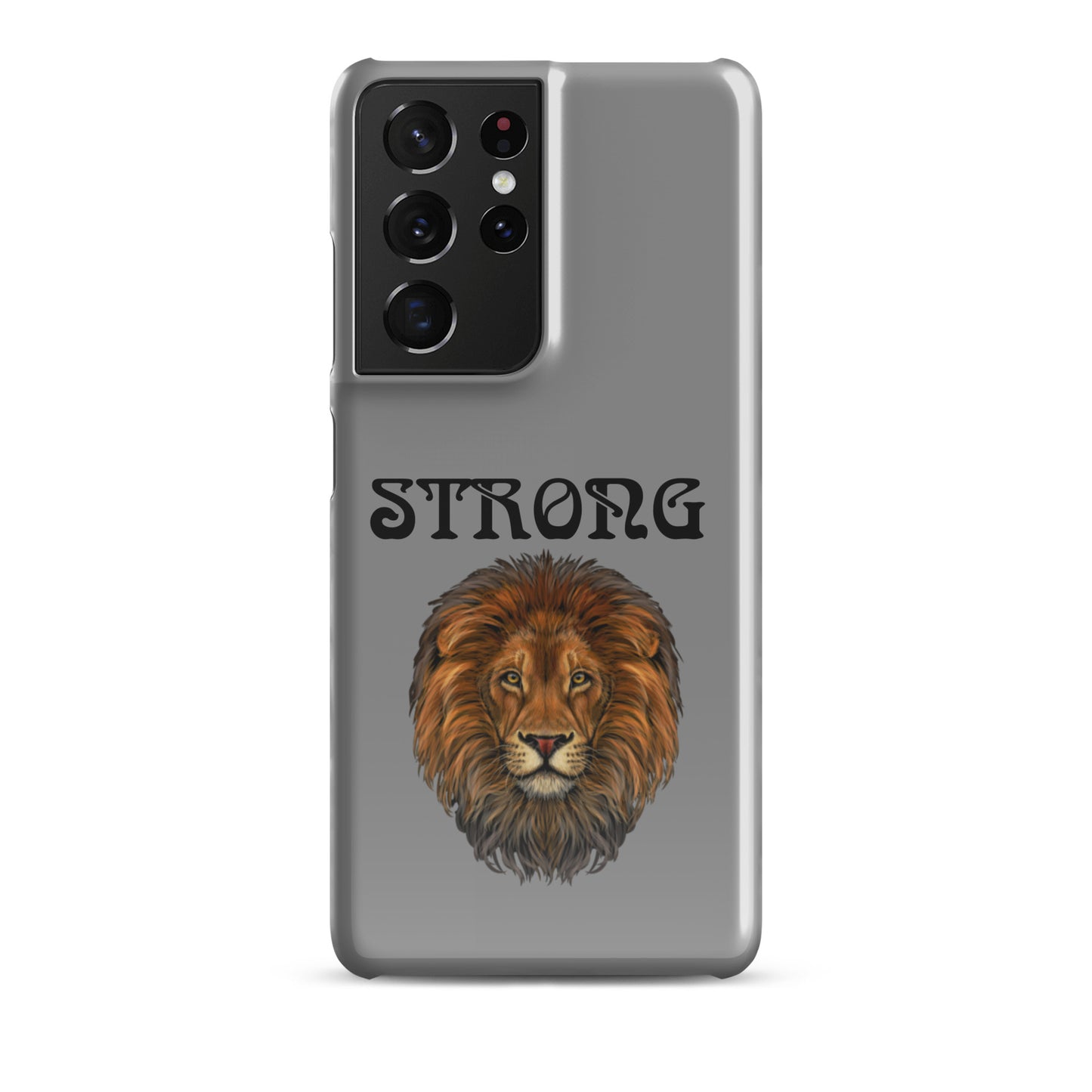“STRONG”Grey Snap Case for Samsung®W/Black Font