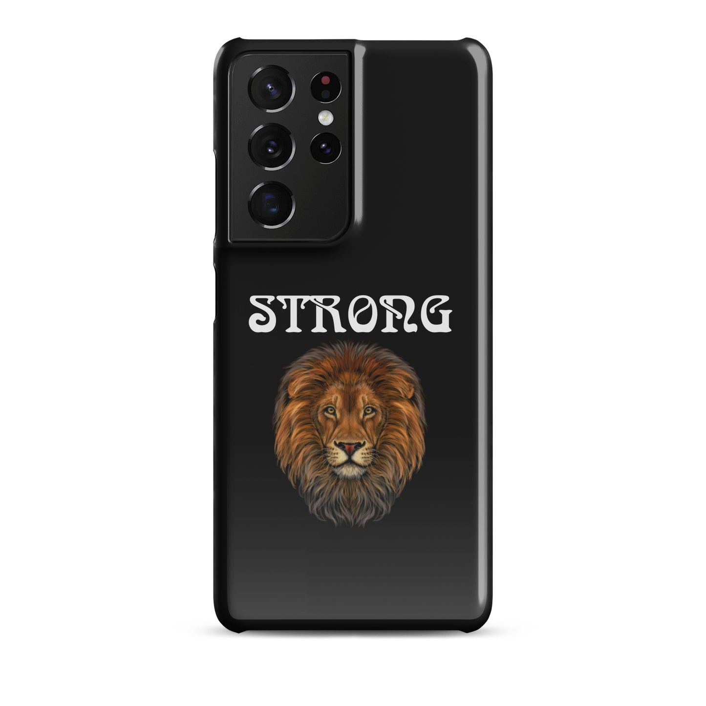 “STRONG”Black Snap Case for Samsung®W/White Font