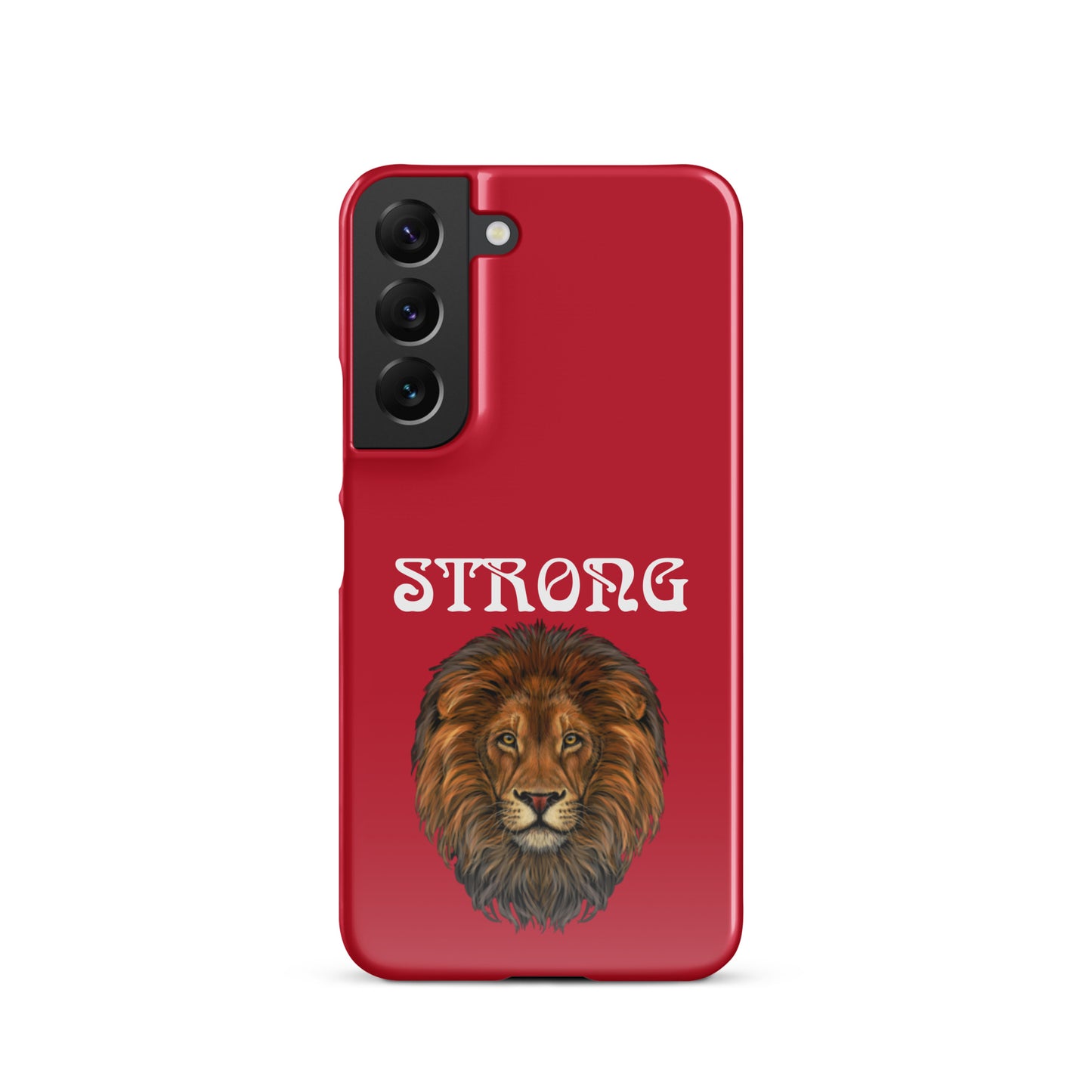 “STRONG”Red Snap Case for Samsung®W/White Font