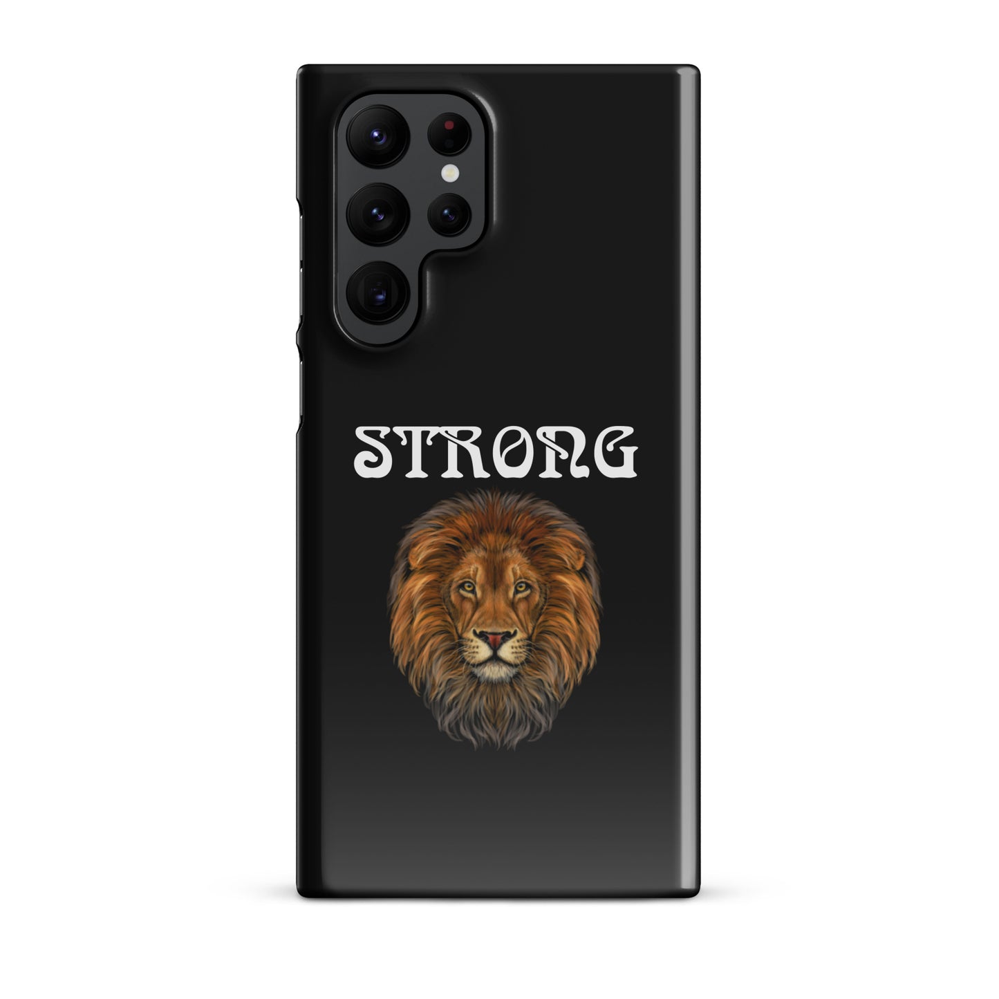 “STRONG”Black Snap Case for Samsung®W/White Font
