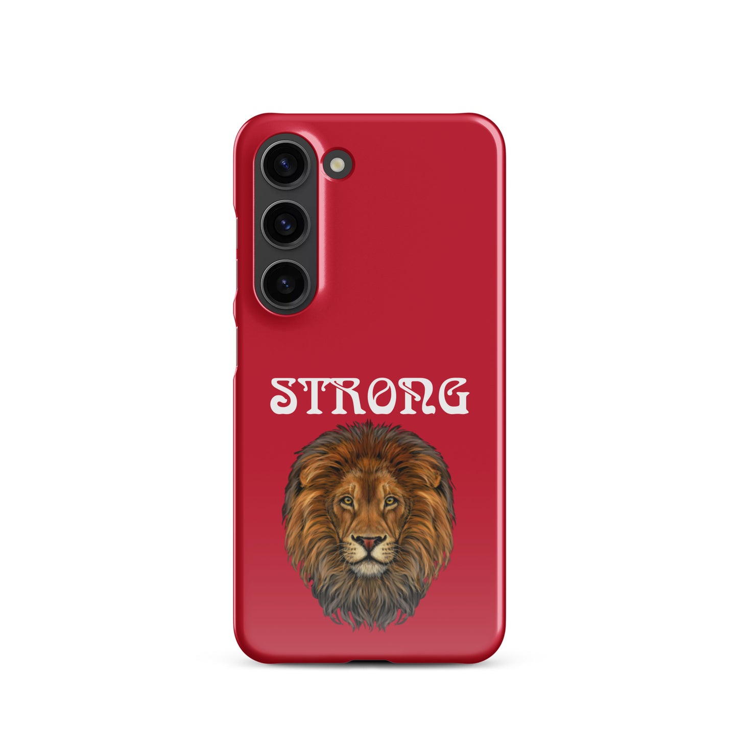“STRONG”Red Snap Case for Samsung®W/White Font