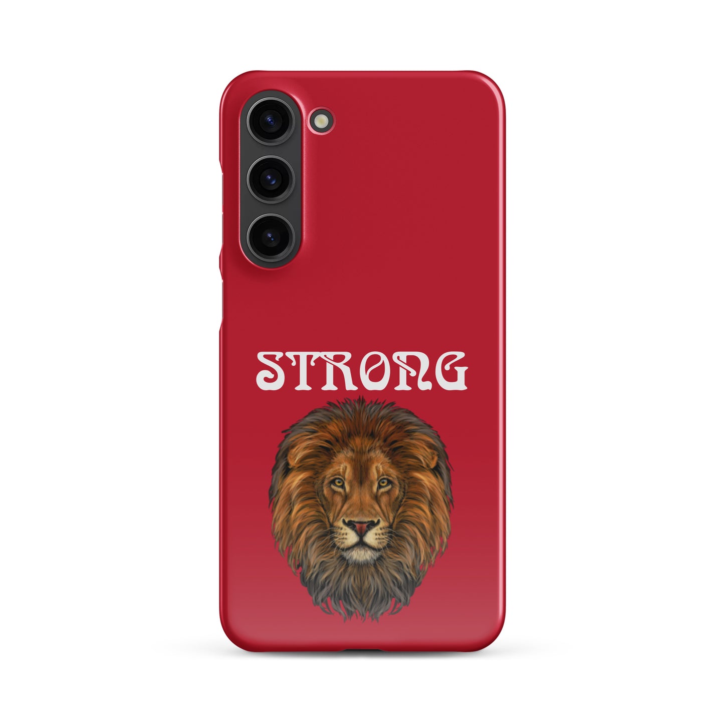 “STRONG”Red Snap Case for Samsung®W/White Font