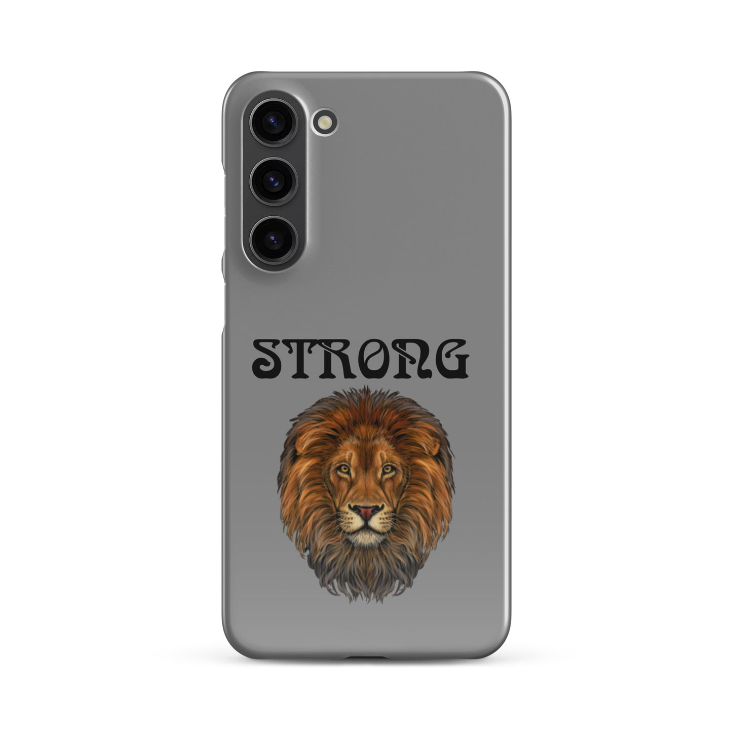 “STRONG”Grey Snap Case for Samsung®W/Black Font