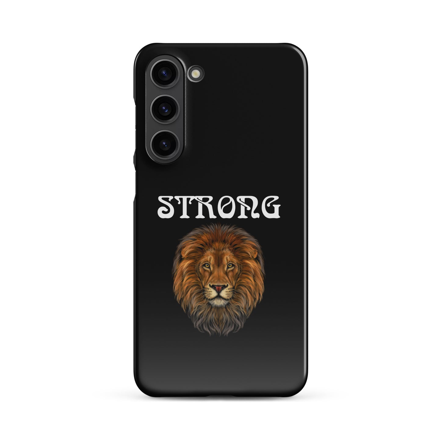 “STRONG”Black Snap Case for Samsung®W/White Font
