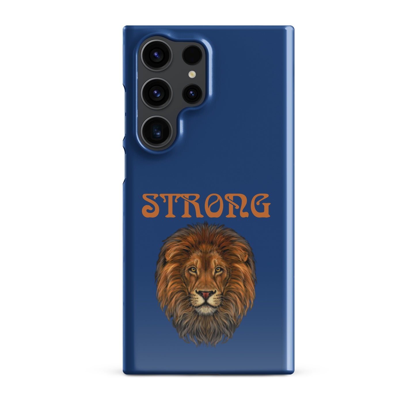 “STRONG”Blue Snap Case for Samsung®W/Bronze Font
