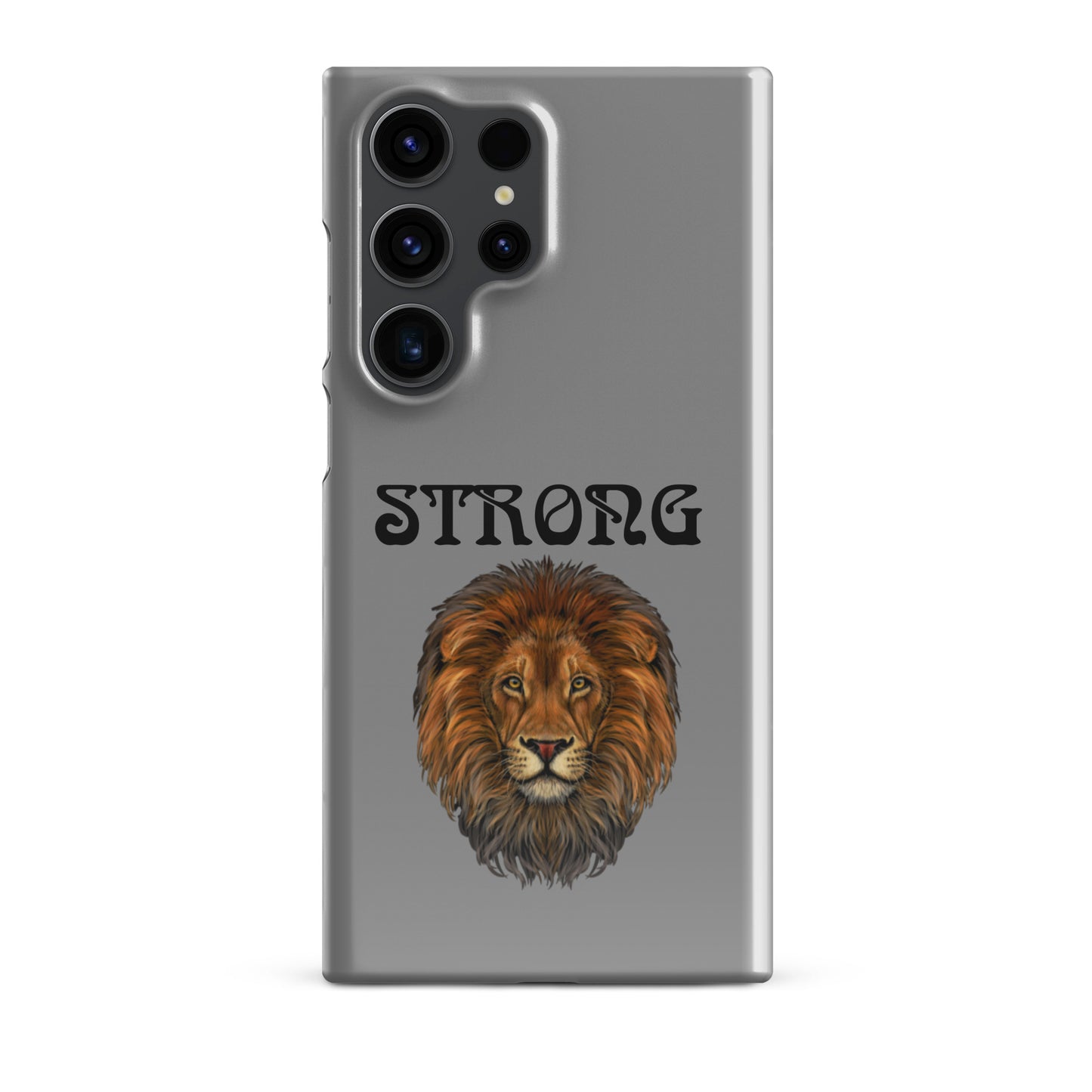 “STRONG”Grey Snap Case for Samsung®W/Black Font