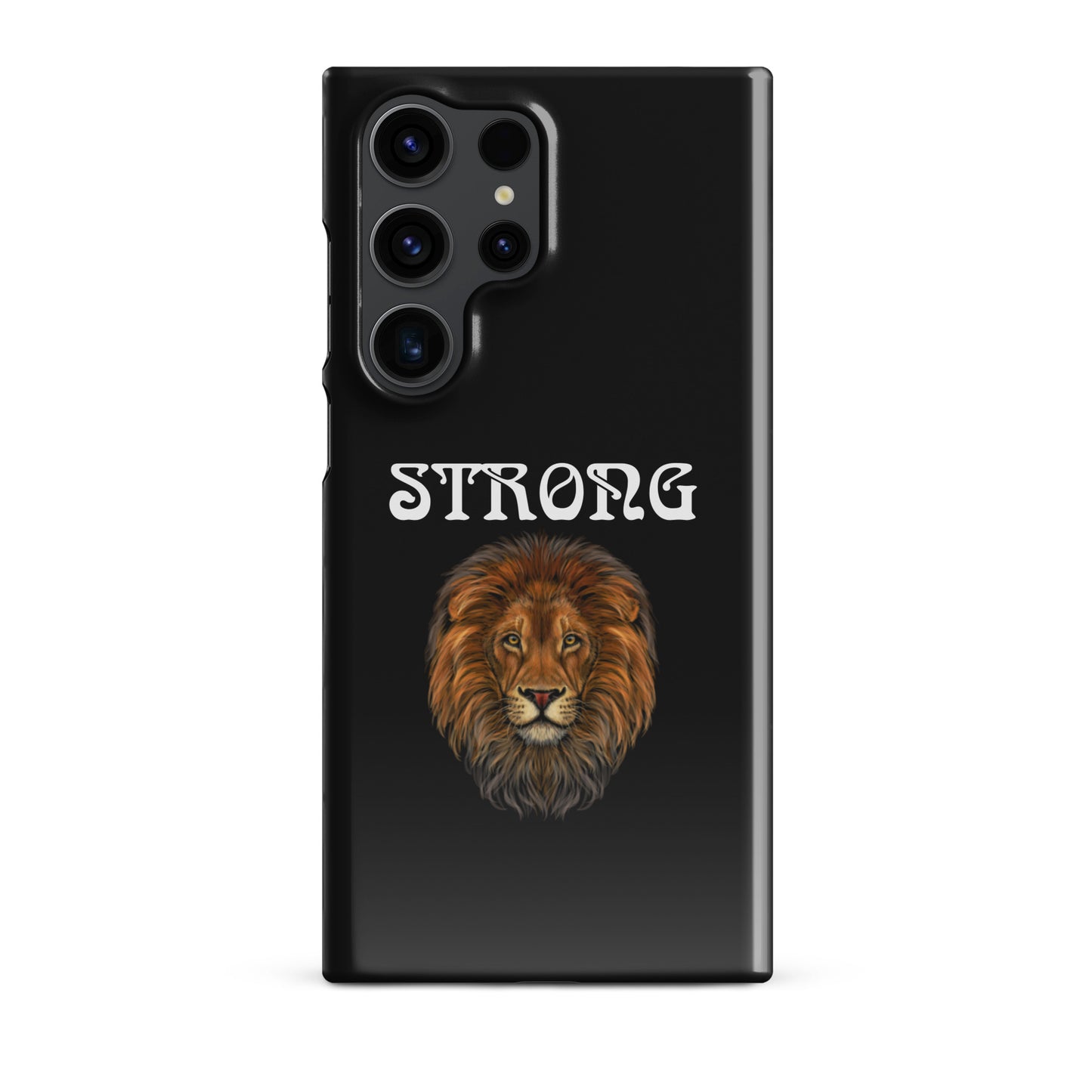 “STRONG”Black Snap Case for Samsung®W/White Font