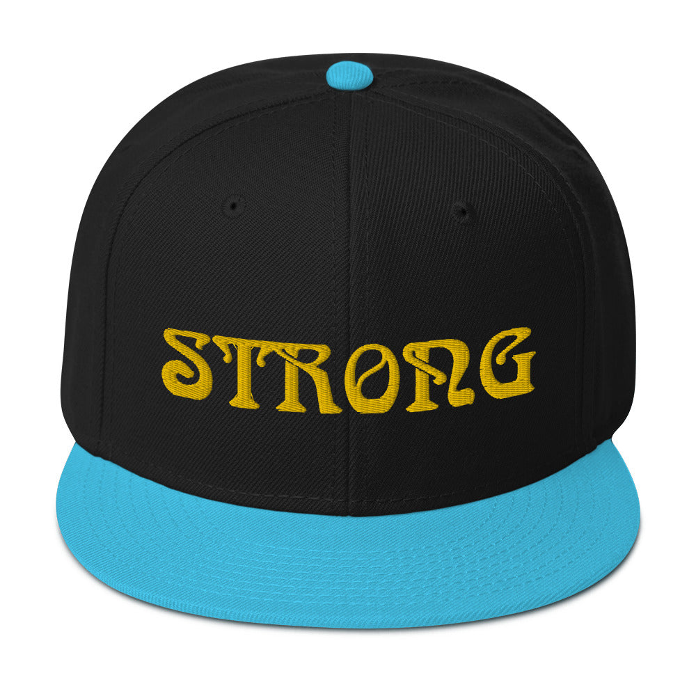 “STRONG”Snapback Hat W/Yellow Font