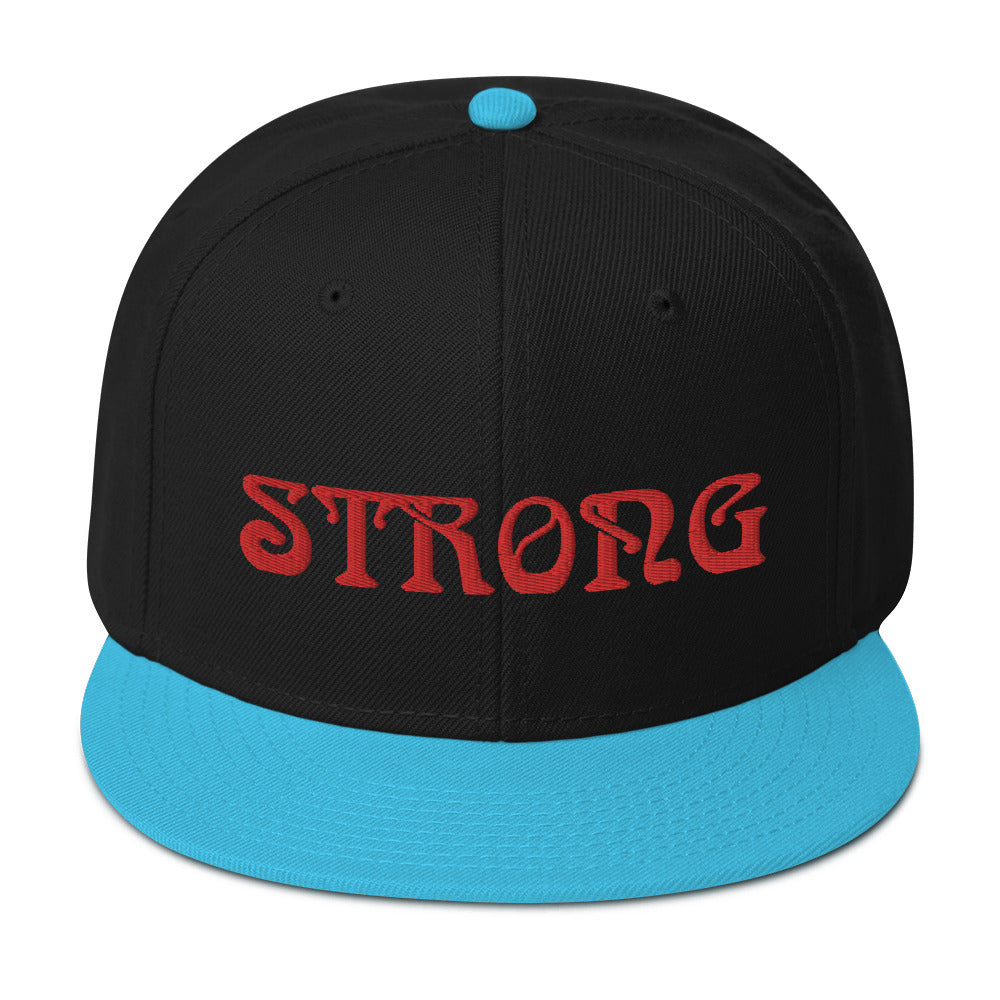 “STRONG”Snapback Hat W/Red Font