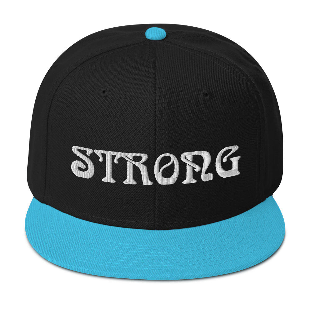 “STRONG”Snapback Hat W/White Font