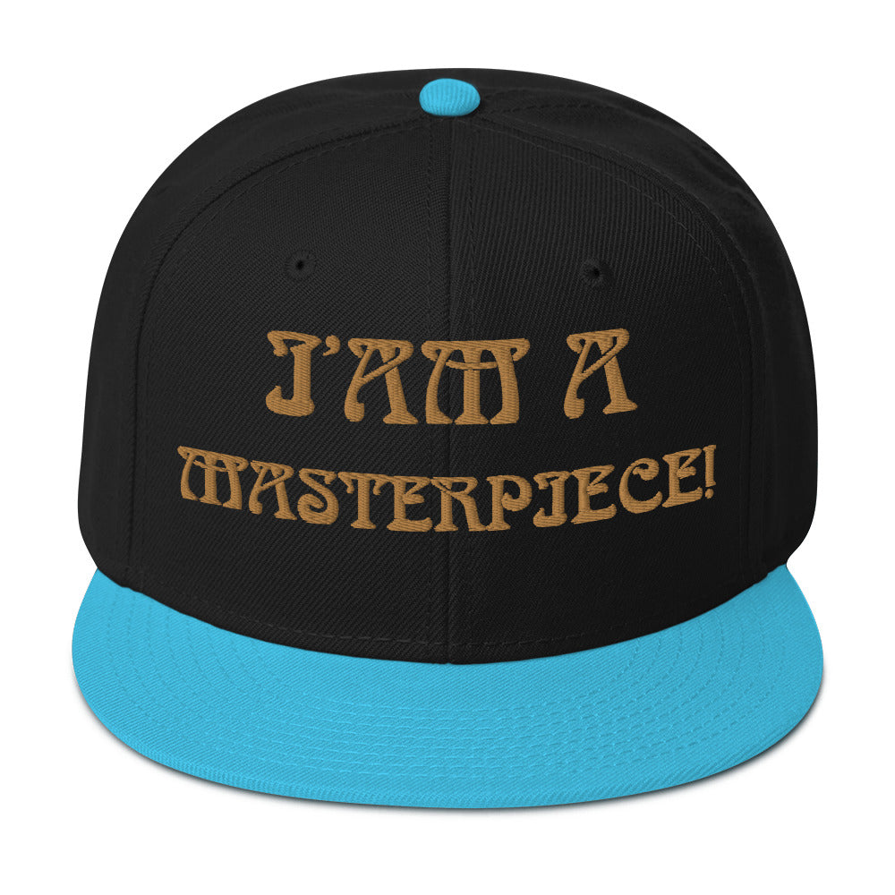 “I’AM A MASTERPIECE!"Snapback Hat W/Bronze Font