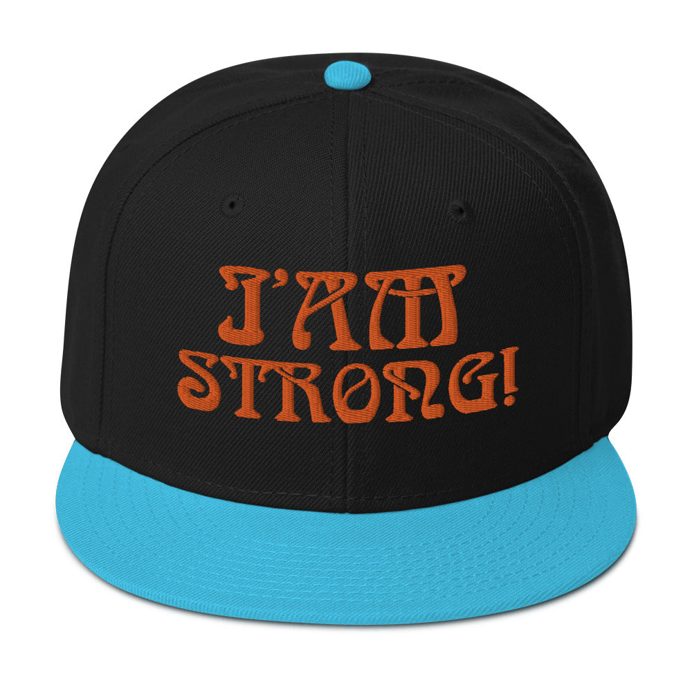 “I’AM STRONG!”Snapback Hat W/Orange Font