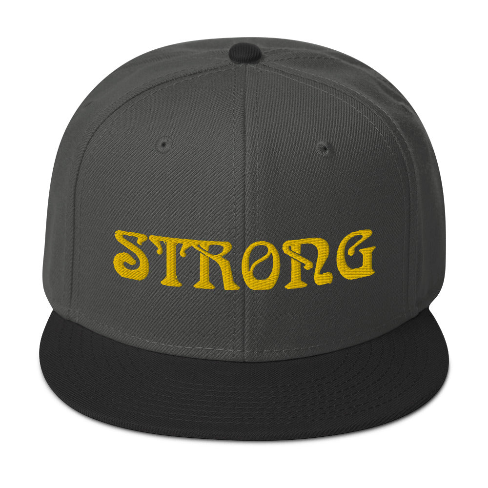 “STRONG”Snapback Hat W/Yellow Font