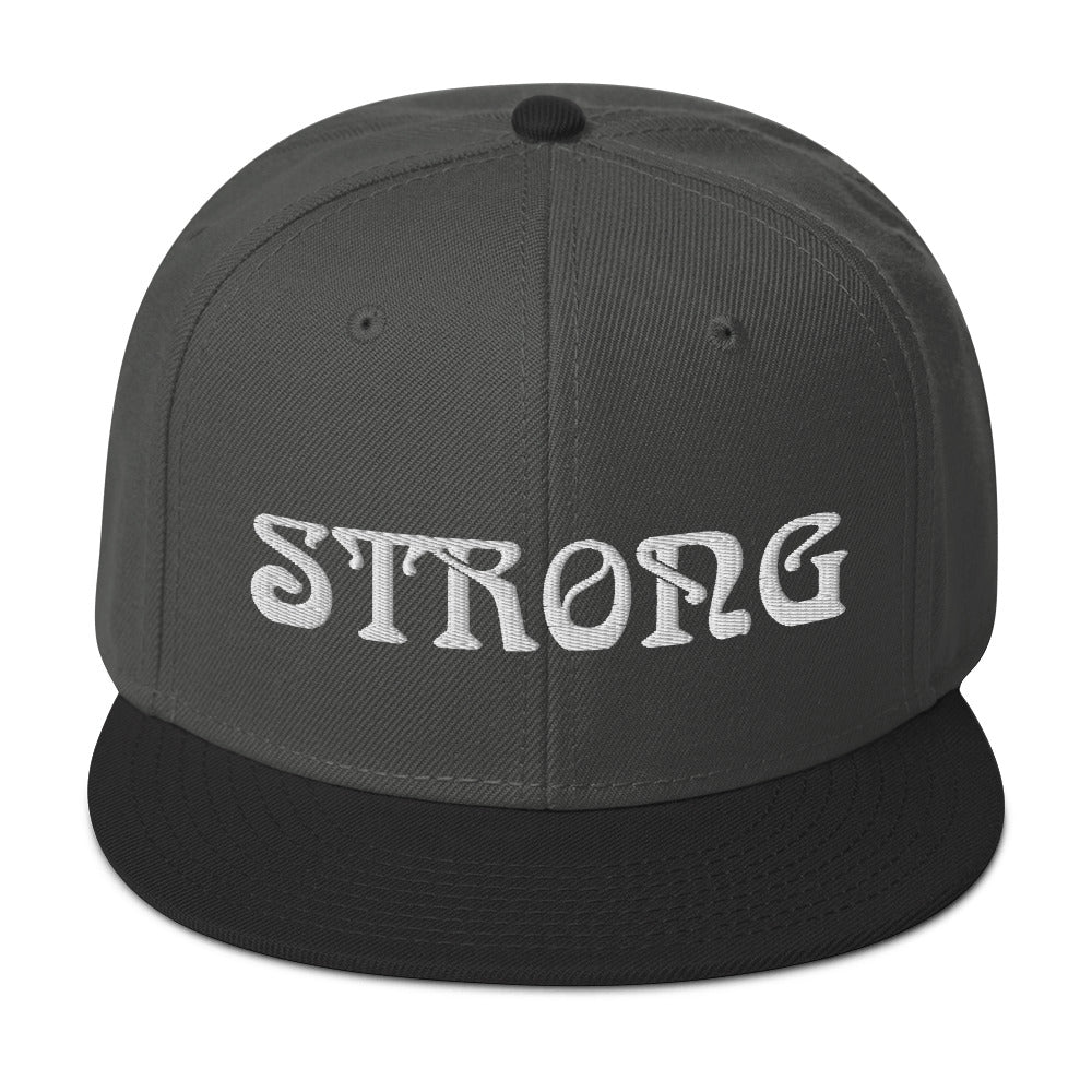 “STRONG”Snapback Hat W/White Font