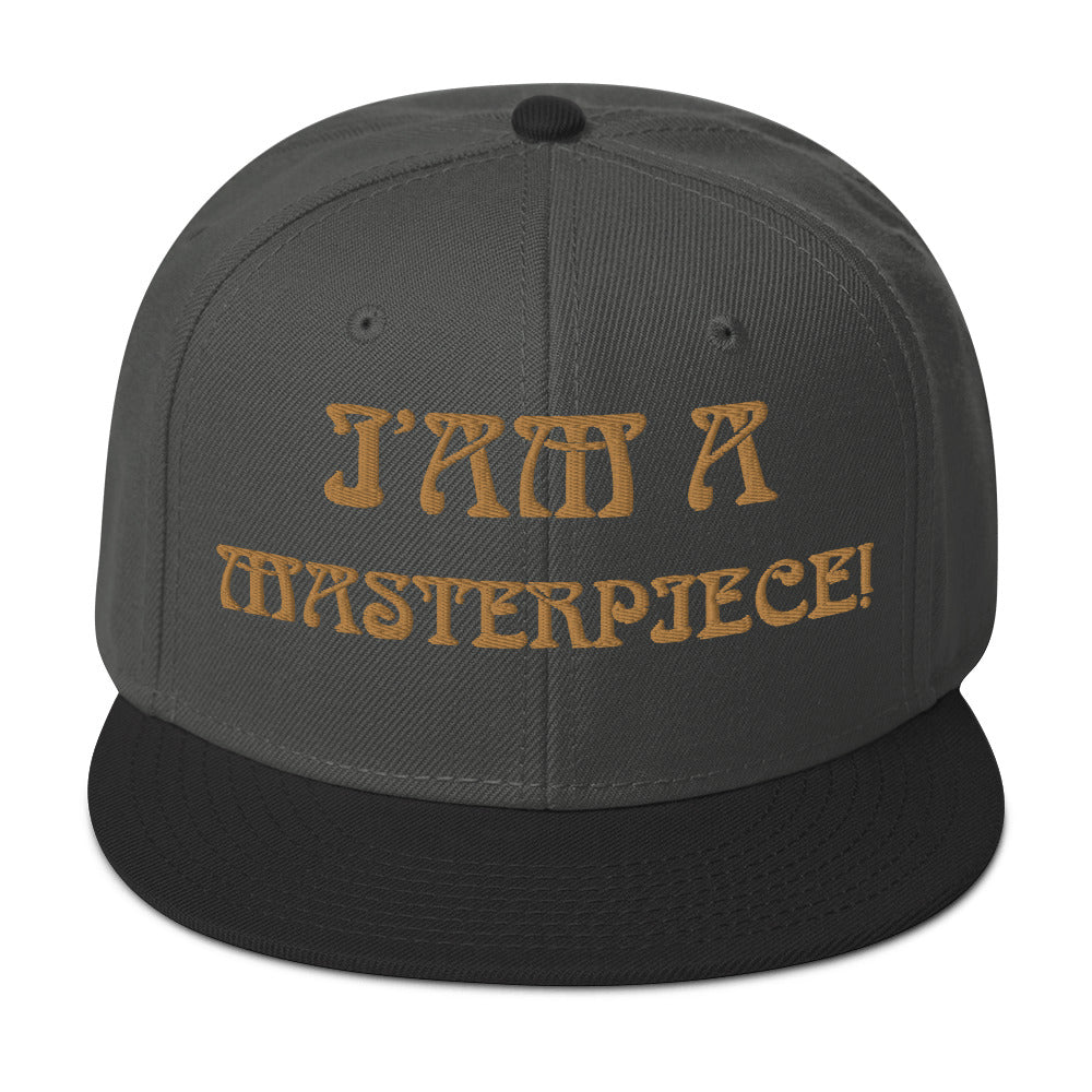 “I’AM A MASTERPIECE!"Snapback Hat W/Bronze Font
