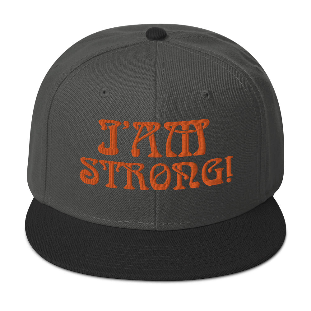 “I’AM STRONG!”Snapback Hat W/Orange Font