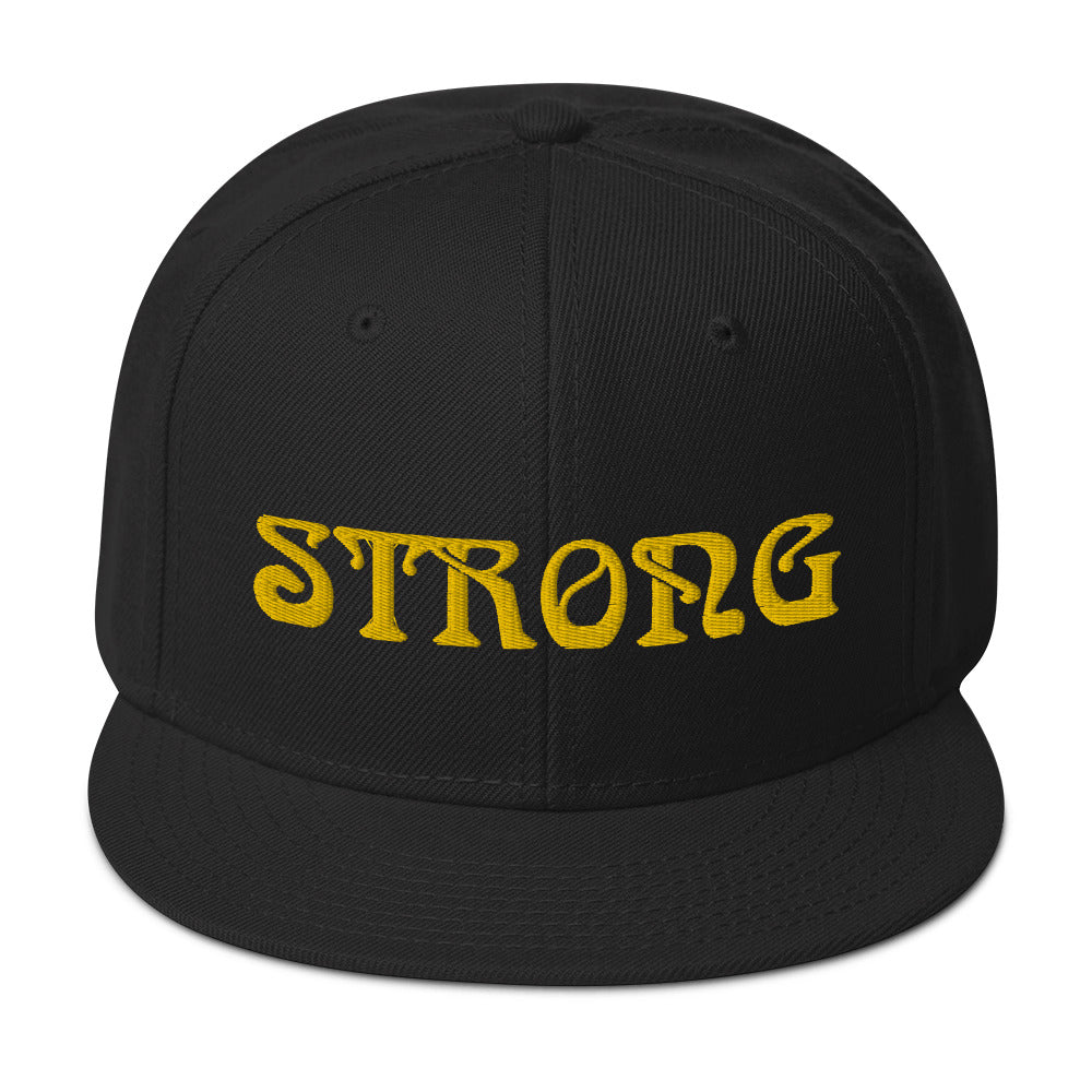 “STRONG”Snapback Hat W/Yellow Font