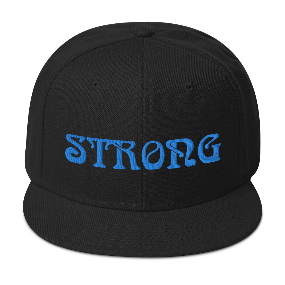 “STRONG”Snapback Hat W/Aqua Font