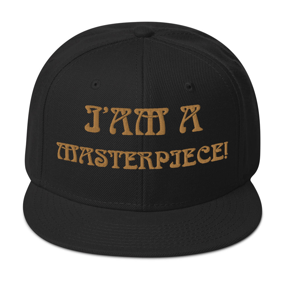 “I’AM A MASTERPIECE!"Snapback Hat W/Bronze Font