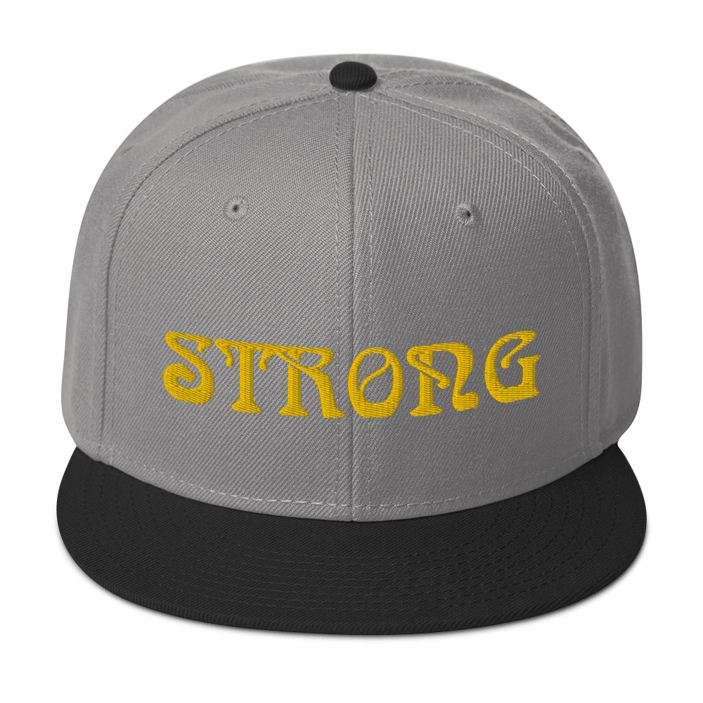 “STRONG”Snapback Hat W/Yellow Font
