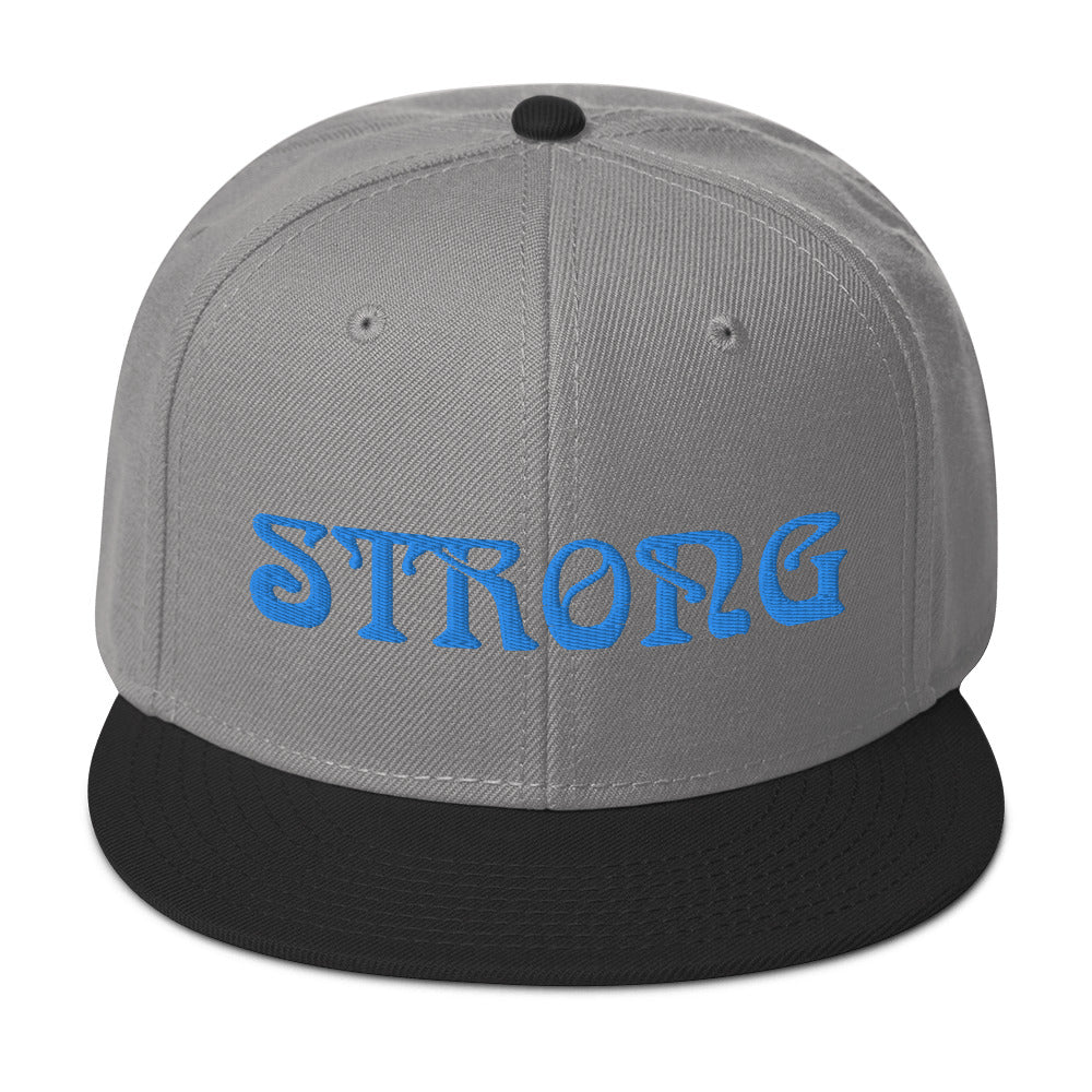 “STRONG”Snapback Hat W/Aqua Font