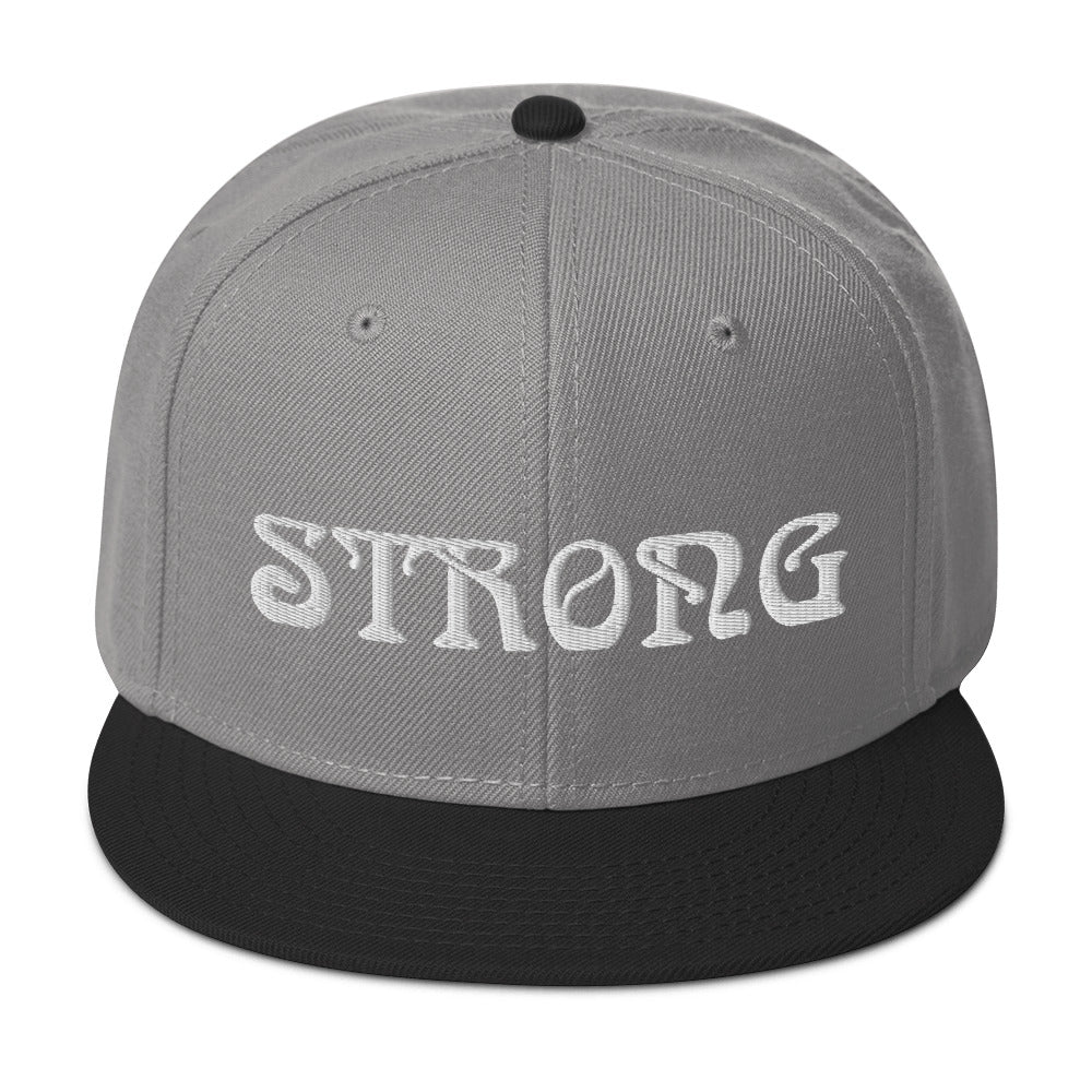 “STRONG”Snapback Hat W/White Font