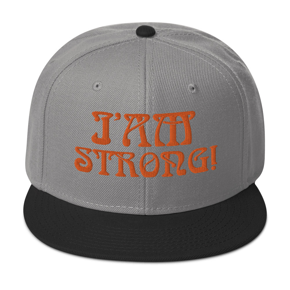 “I’AM STRONG!”Snapback Hat W/Orange Font