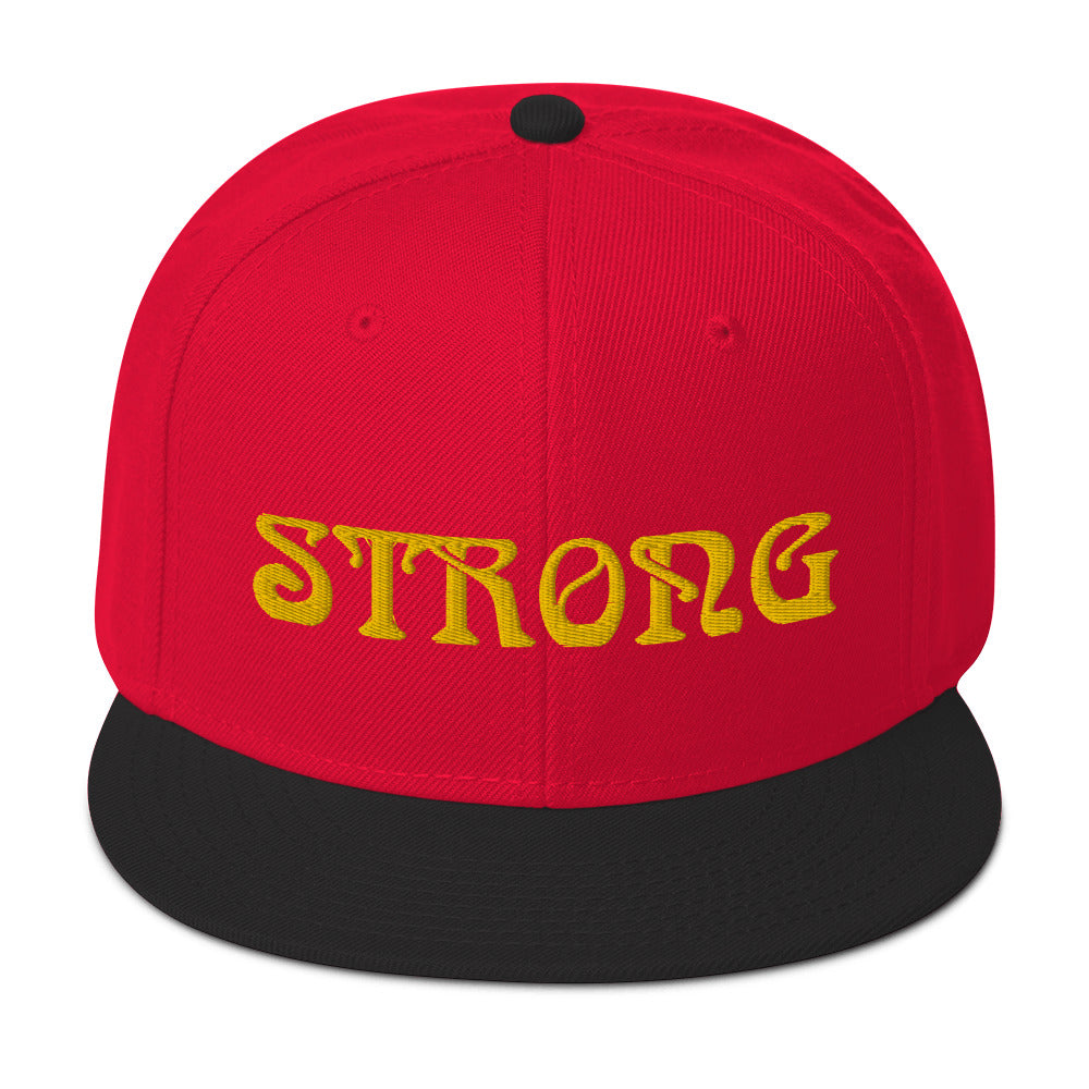 “STRONG”Snapback Hat W/Yellow Font