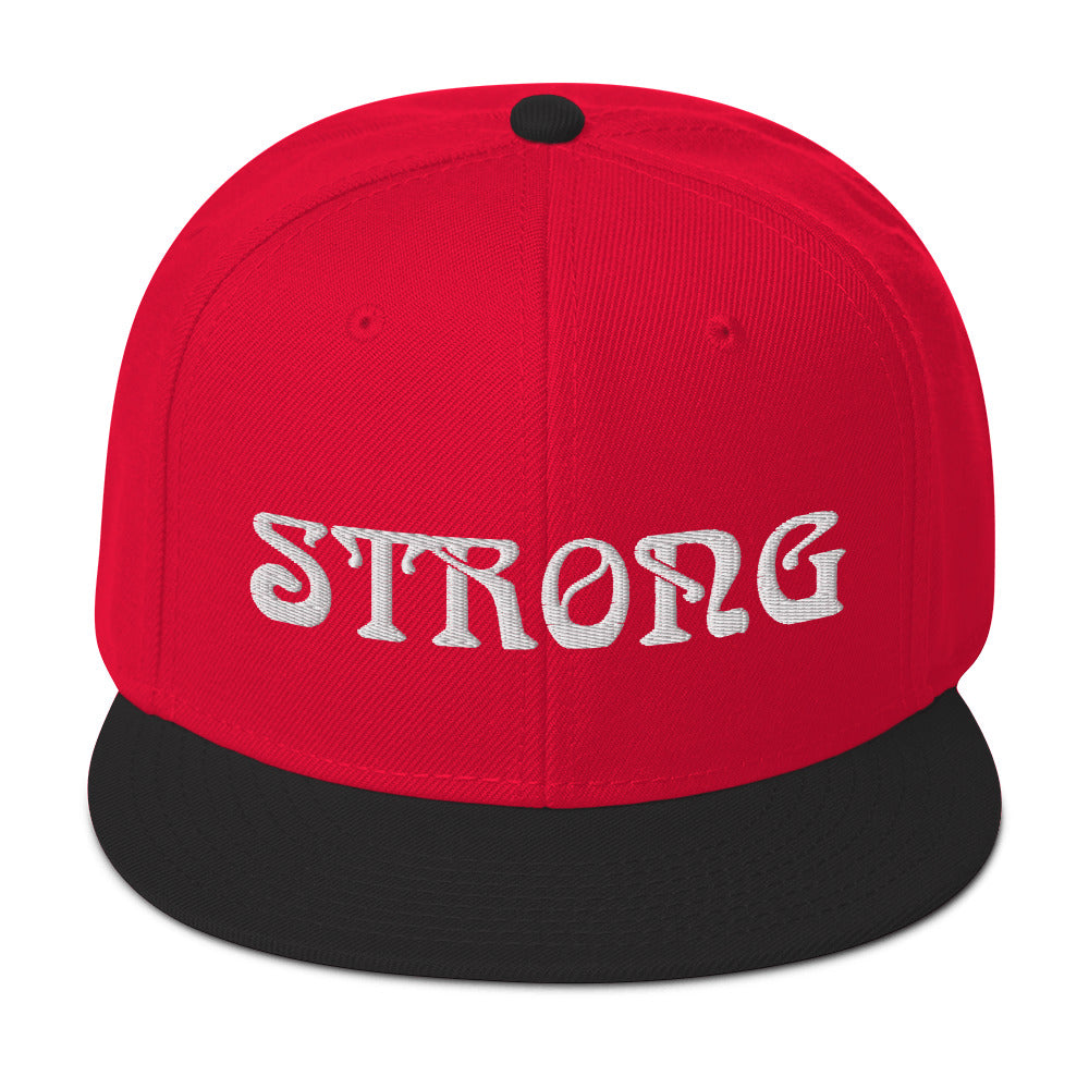 “STRONG”Snapback Hat W/White Font