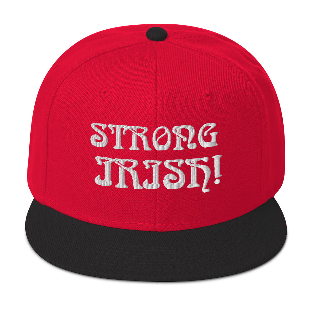 “STRONG,IRISH!”Snapback Hat W/White Font