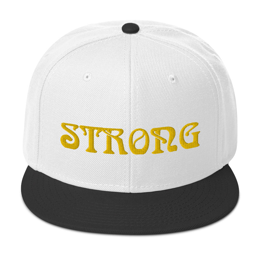 “STRONG”Snapback Hat W/Yellow Font