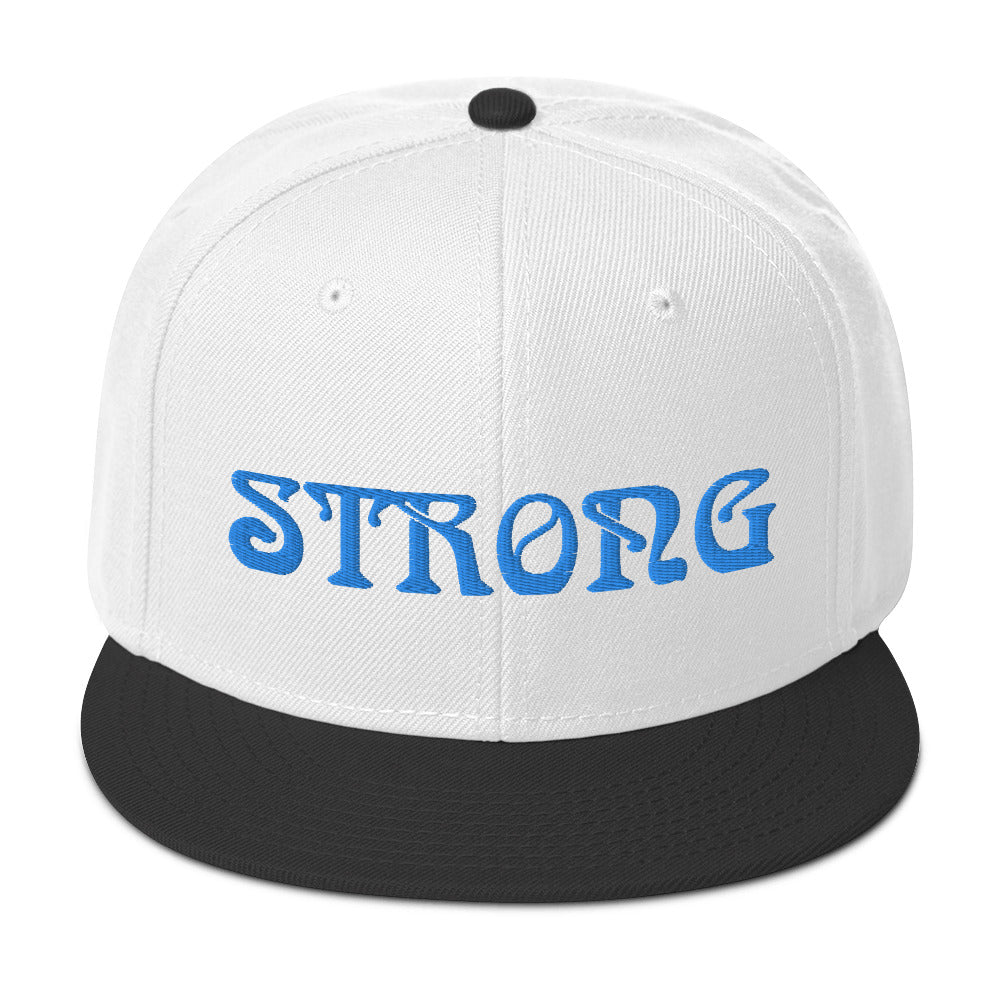 “STRONG”Snapback Hat W/Aqua Font