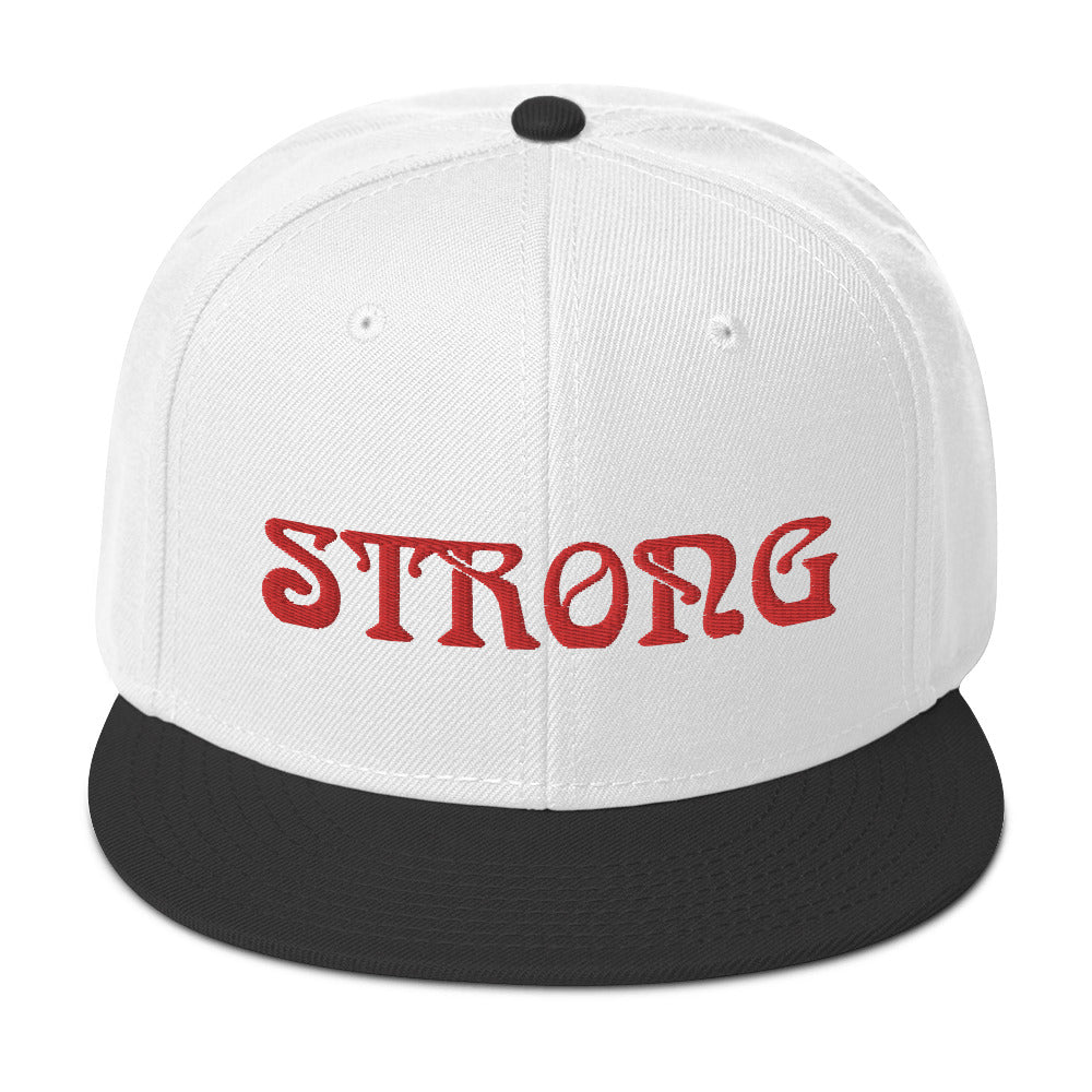 “STRONG”Snapback Hat W/Red Font
