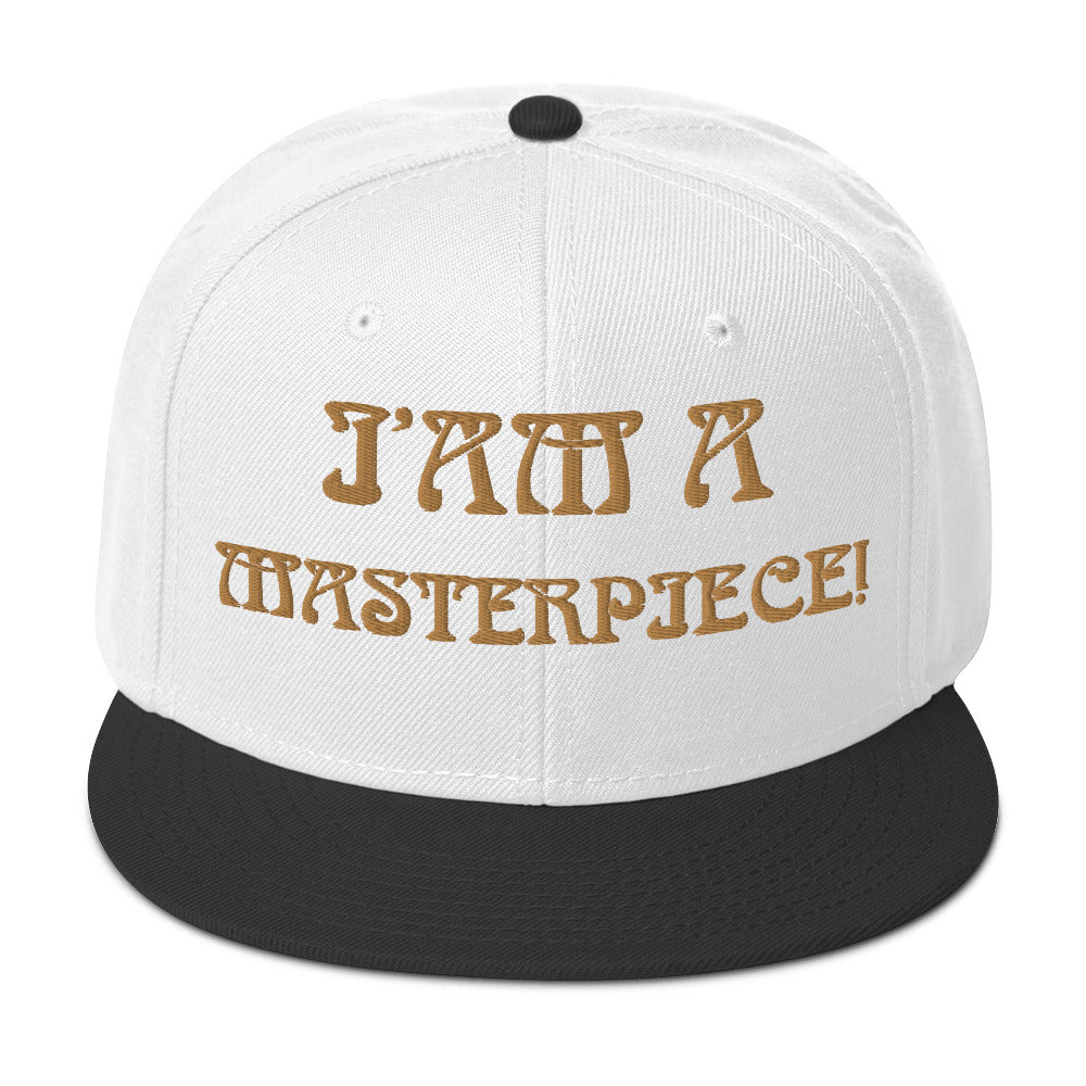 “I’AM A MASTERPIECE!"Snapback Hat W/Bronze Font