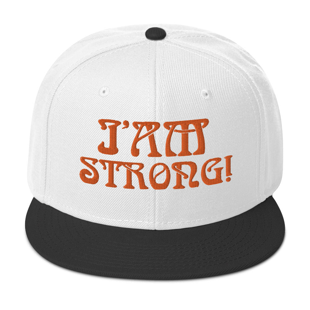 “I’AM STRONG!”Snapback Hat W/Orange Font