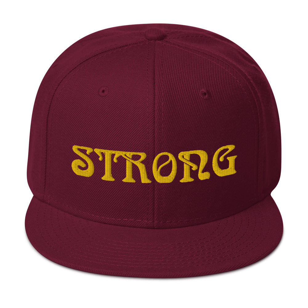 “STRONG”Snapback Hat W/Yellow Font