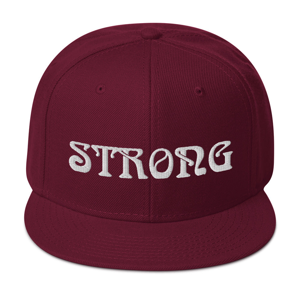 “STRONG”Snapback Hat W/White Font